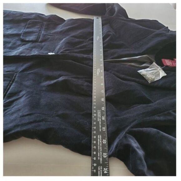 NWT Jessica London Black Velvet Blazer Crest Buttons Plus Sz 14 Classic Festive - Picture 8 of 10